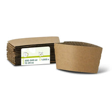 Bechermanschetten aus Karton für 300 / 400 / 500 ml Pappbecher, braun