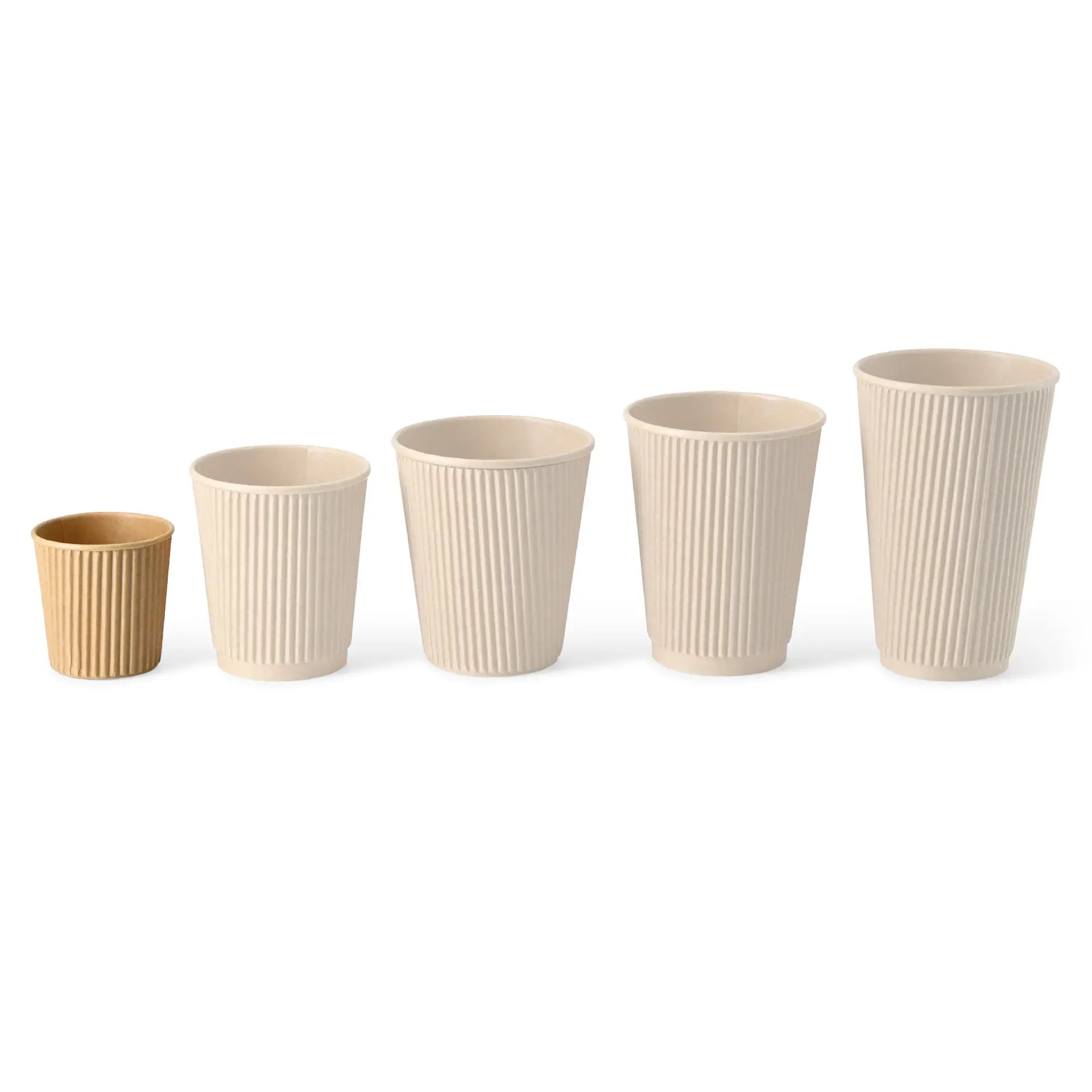 4 oz Takeaway coffee cups / Ripple cups, Ø 62 mm, kraft