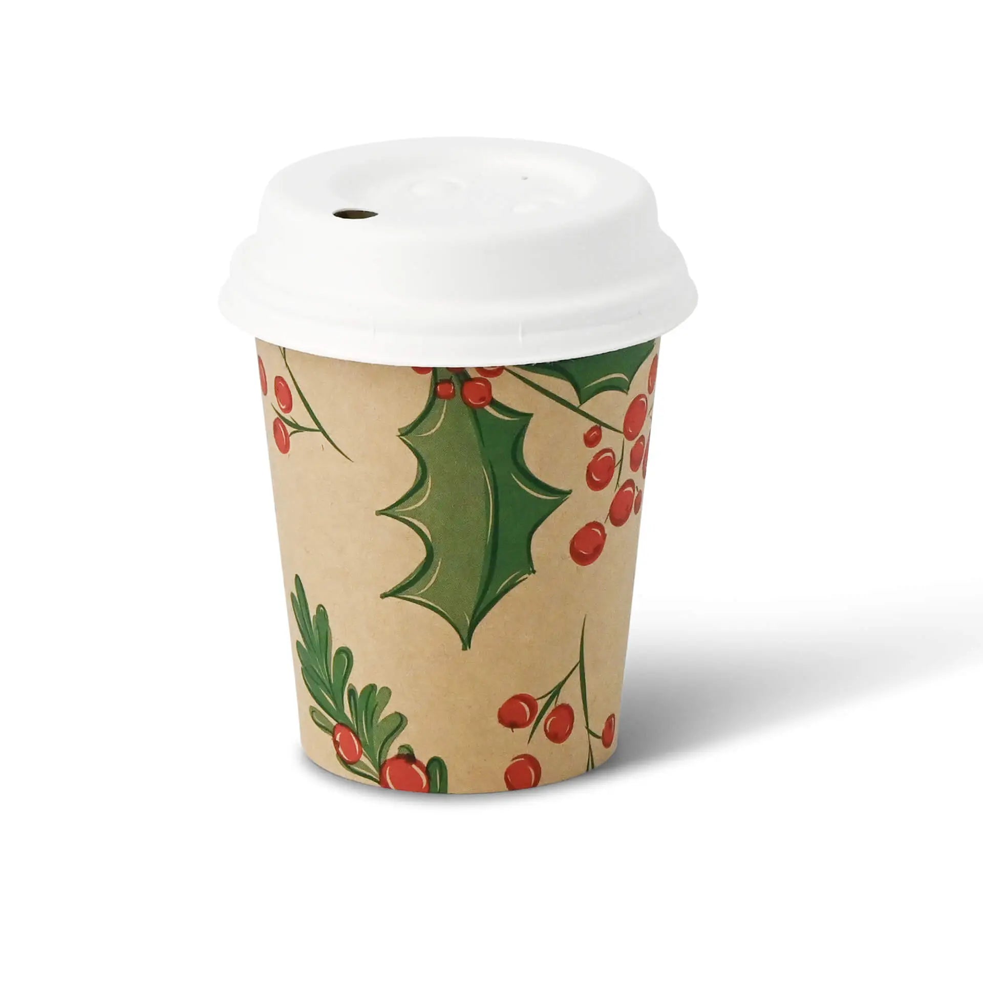 8 oz Paper cups Winter "Branches", Ø 80 mm, unbleached
