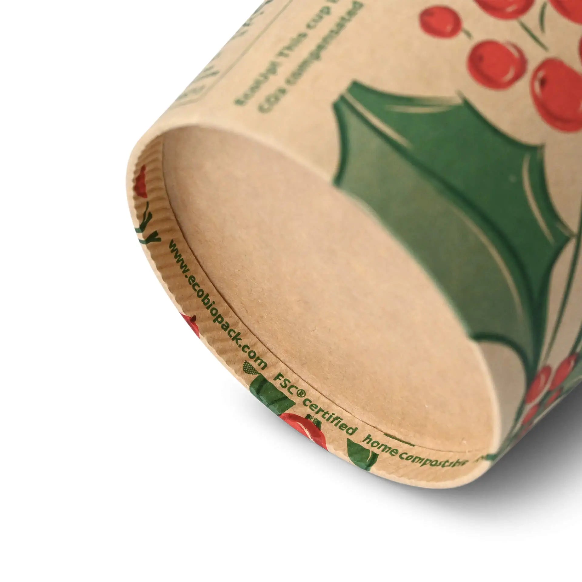8 oz Paper cups Winter "Branches", Ø 80 mm, unbleached
