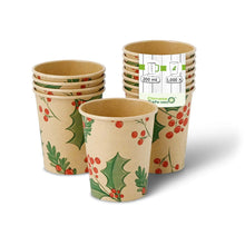 8 oz Paper cups Winter "Branches", Ø 80 mm, unbleached