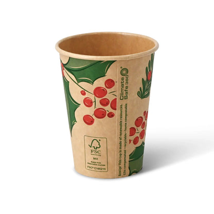 12 oz Paper cups Winter "Branches", Ø 90 mm, unbleached