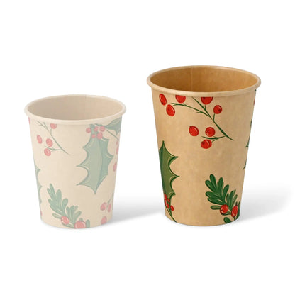 12 oz Paper cups Winter "Branches", Ø 90 mm, unbleached
