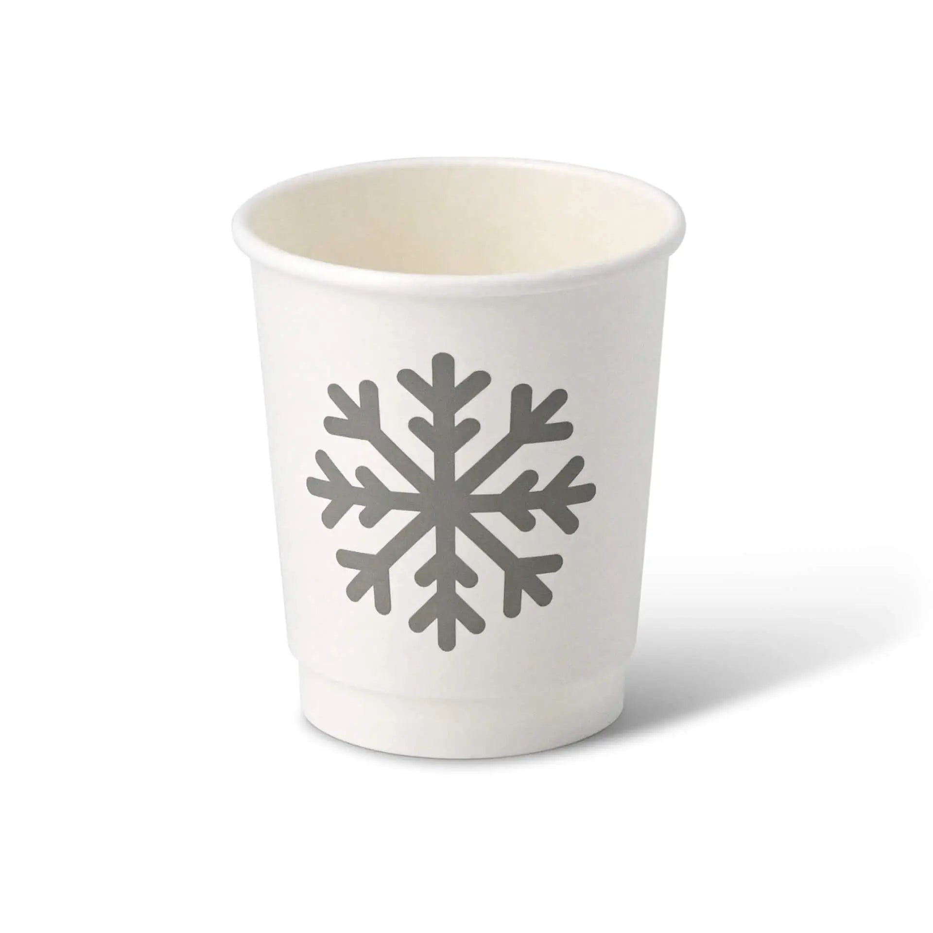8 oz Paper cup double-walled Winter "Snowflake", Ø 80 mm, white