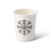 8 oz Paper cup double-walled Winter "Snowflake", Ø 80 mm, white