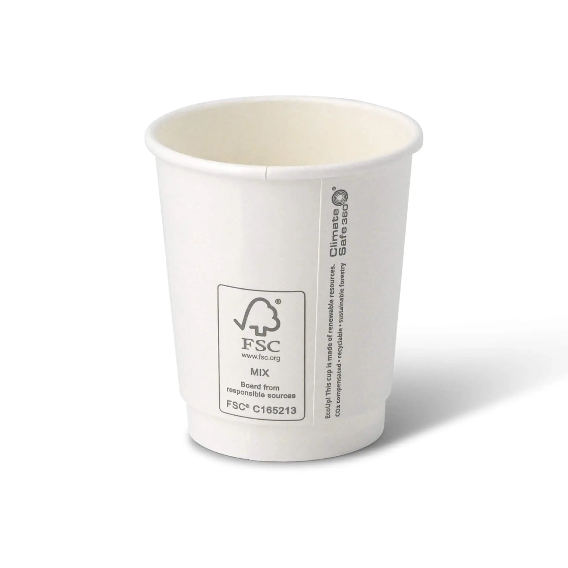 8 oz Paper cup double-walled Winter "Snowflake", Ø 80 mm, white