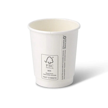 8 oz Paper cup double-walled Winter "Snowflake", Ø 80 mm, white