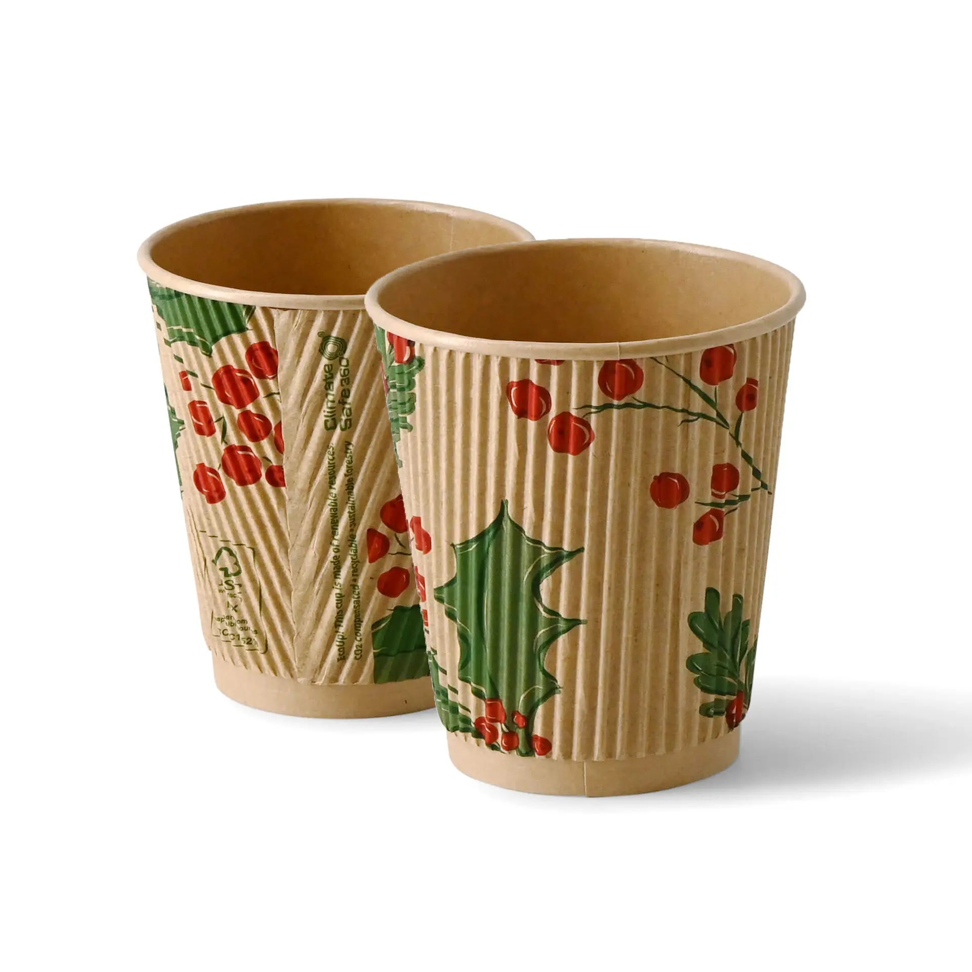 8 oz Ripple cups Winter "Branches", Ø 80 mm, unbleached