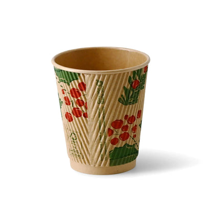 8 oz Ripple cups Winter "Branches", Ø 80 mm, unbleached