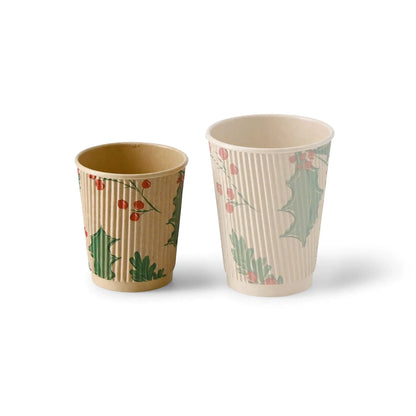 8 oz Ripple cups Winter "Branches", Ø 80 mm, unbleached
