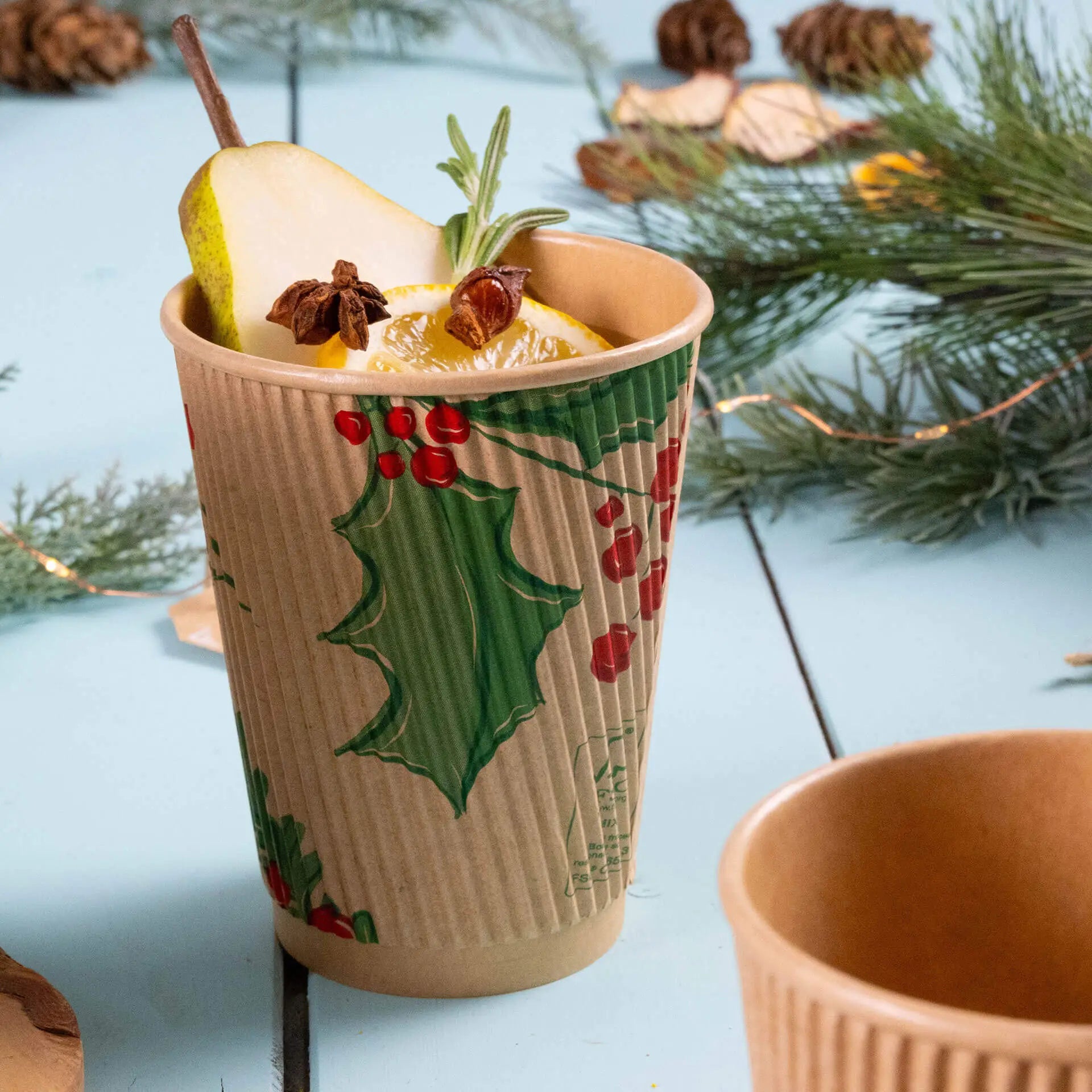 12 oz Ripple cups Winter "Branches", Ø 90 mm, unbleached