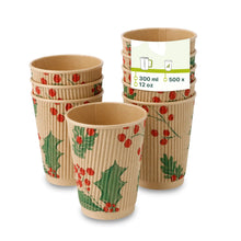 Riffelbecher Winter "Zweige" 300 ml / 12 oz, Ø 90 mm, ungebleicht