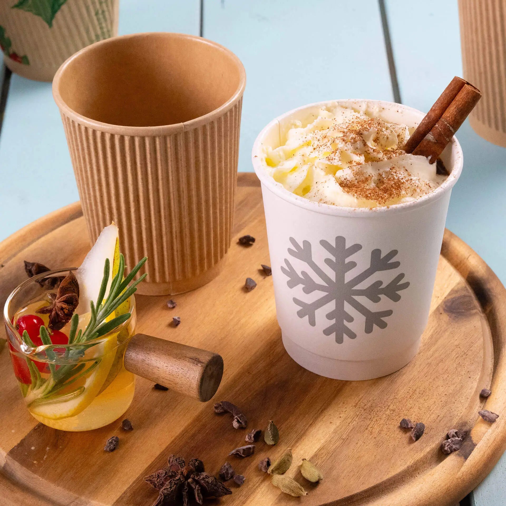 8 oz Takeaway coffee cups / Ripple cups, Ø 80 mm, kraft