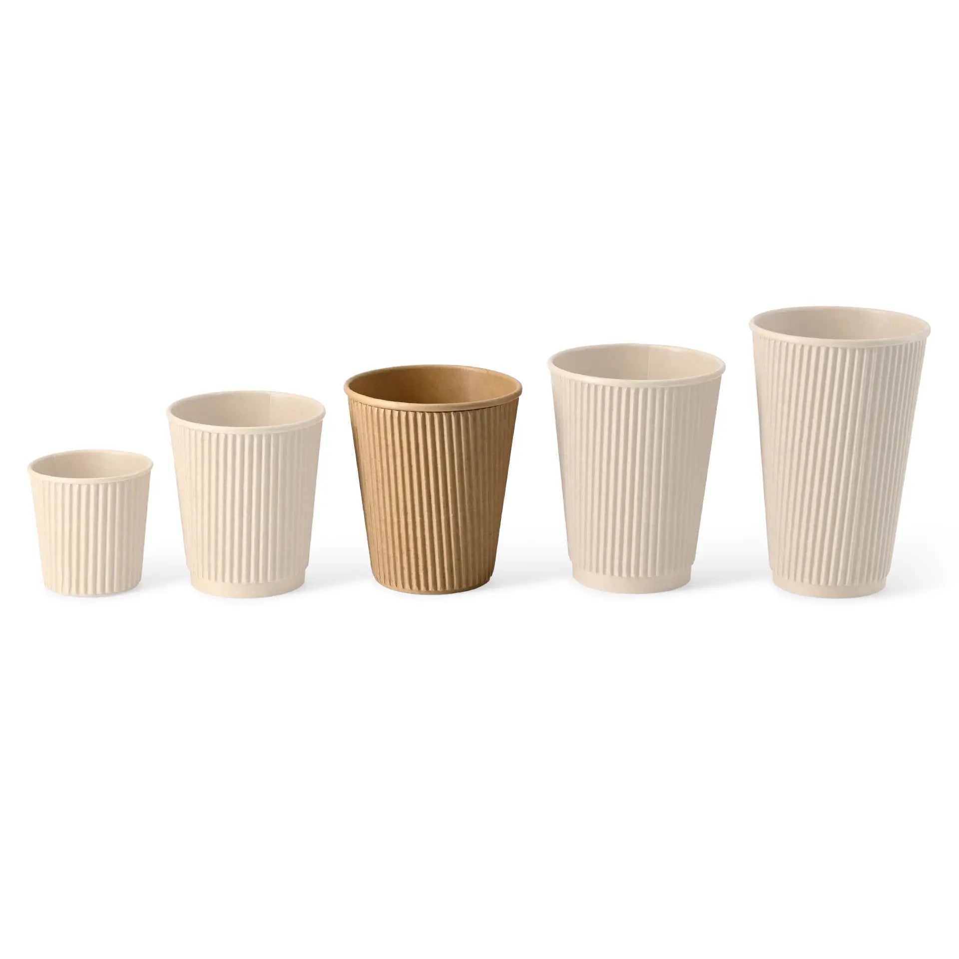 10 oz Takeaway coffee cups / Ripple cups, Ø 90 mm, kraft