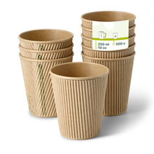 10 oz Takeaway coffee cups / Ripple cups, Ø 90 mm, kraft