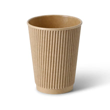 12 oz Takeaway coffee cups / Ripple cups, Ø 90 mm, kraft