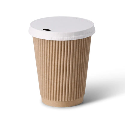 12 oz Takeaway coffee cups / Ripple cups, Ø 90 mm, kraft