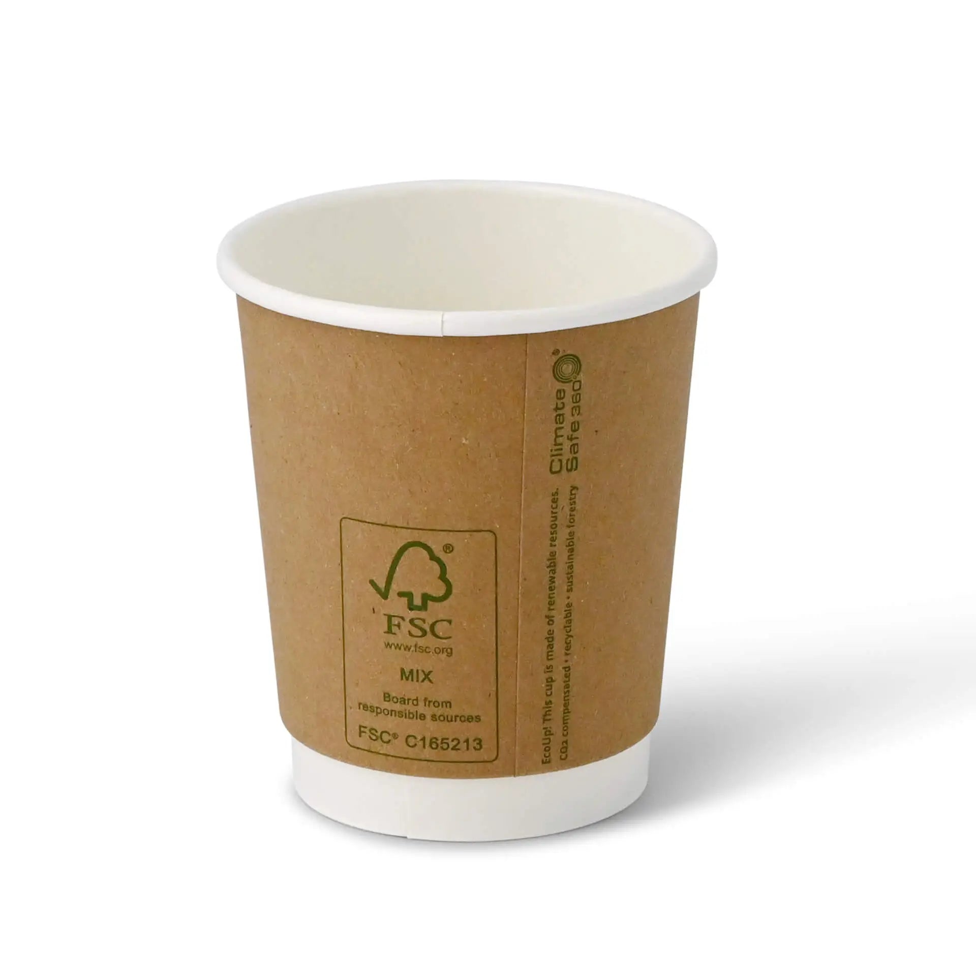 8 oz Takeaway coffee cups double wall, Ø 80 mm, kraft