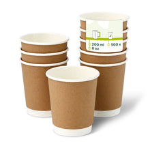8 oz Takeaway coffee cups double wall, Ø 80 mm, kraft