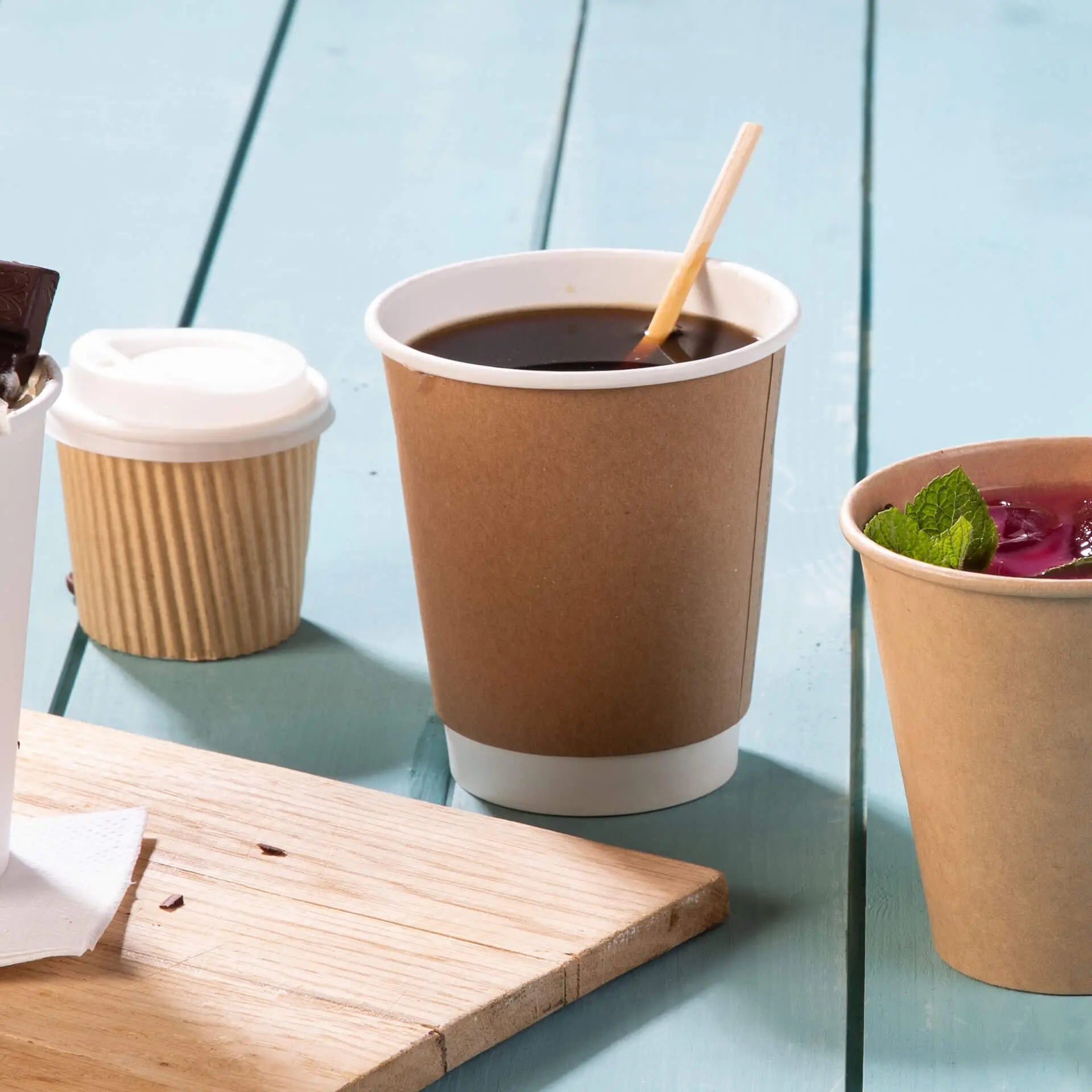 8 oz Takeaway coffee cups double wall, Ø 80 mm, kraft