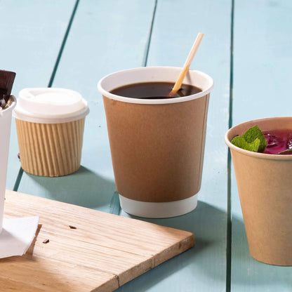 8 oz Takeaway coffee cups double wall, Ø 80 mm, kraft