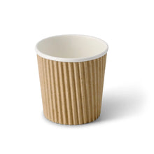4 oz Takeaway coffee cups / Ripple cups, Ø 62 mm, kraft
