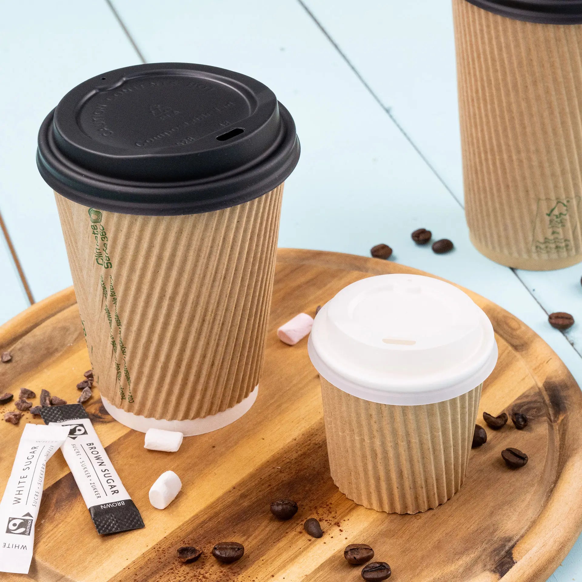 4 oz Takeaway coffee cups / Ripple cups, Ø 62 mm, kraft