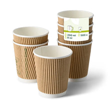 8 oz Takeaway coffee cups / Ripple cups, Ø 80 mm, kraft