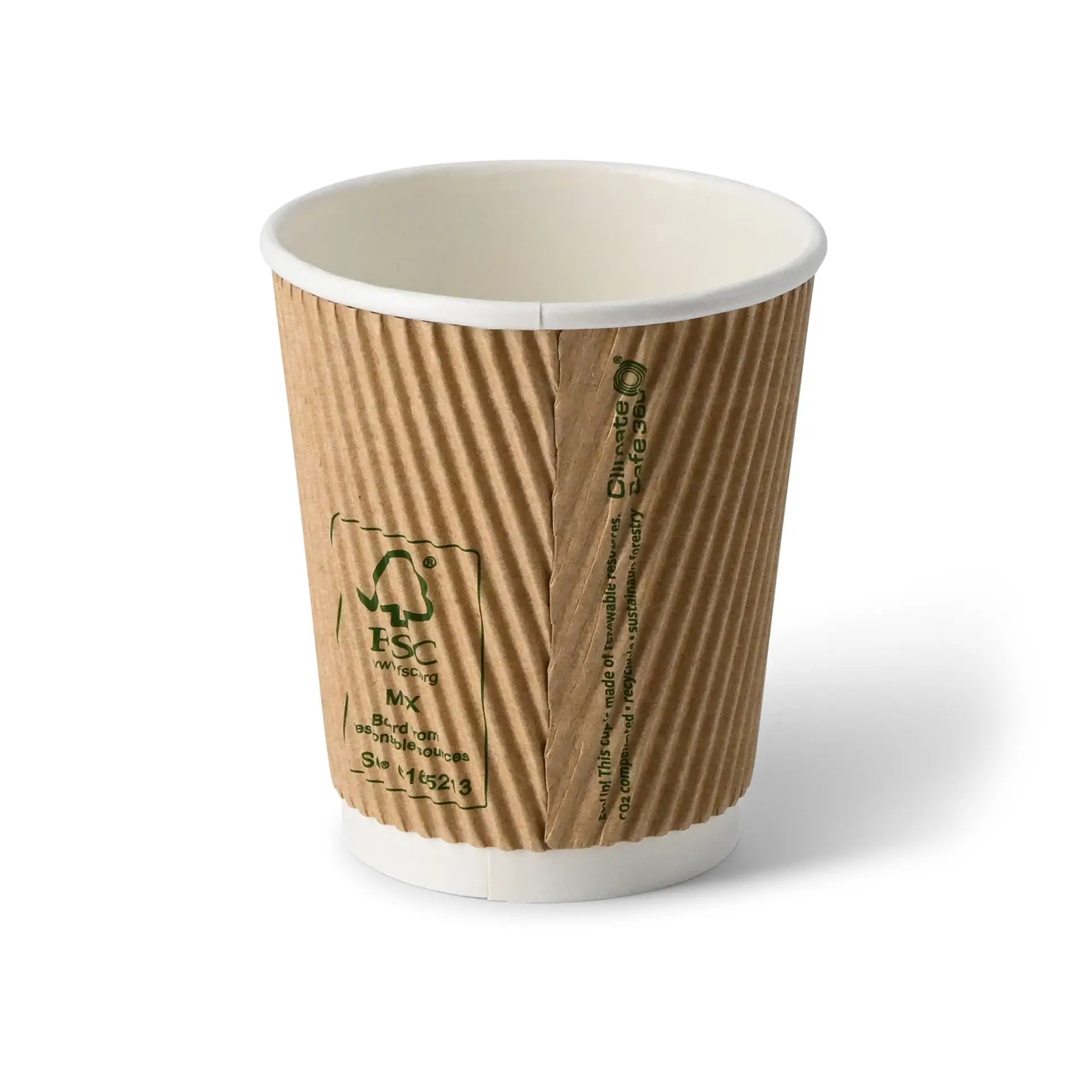 8 oz Takeaway coffee cups / Ripple cups, Ø 80 mm, kraft
