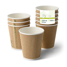 10 oz Takeaway coffee cups / Ripple cups, Ø 90 mm, kraft