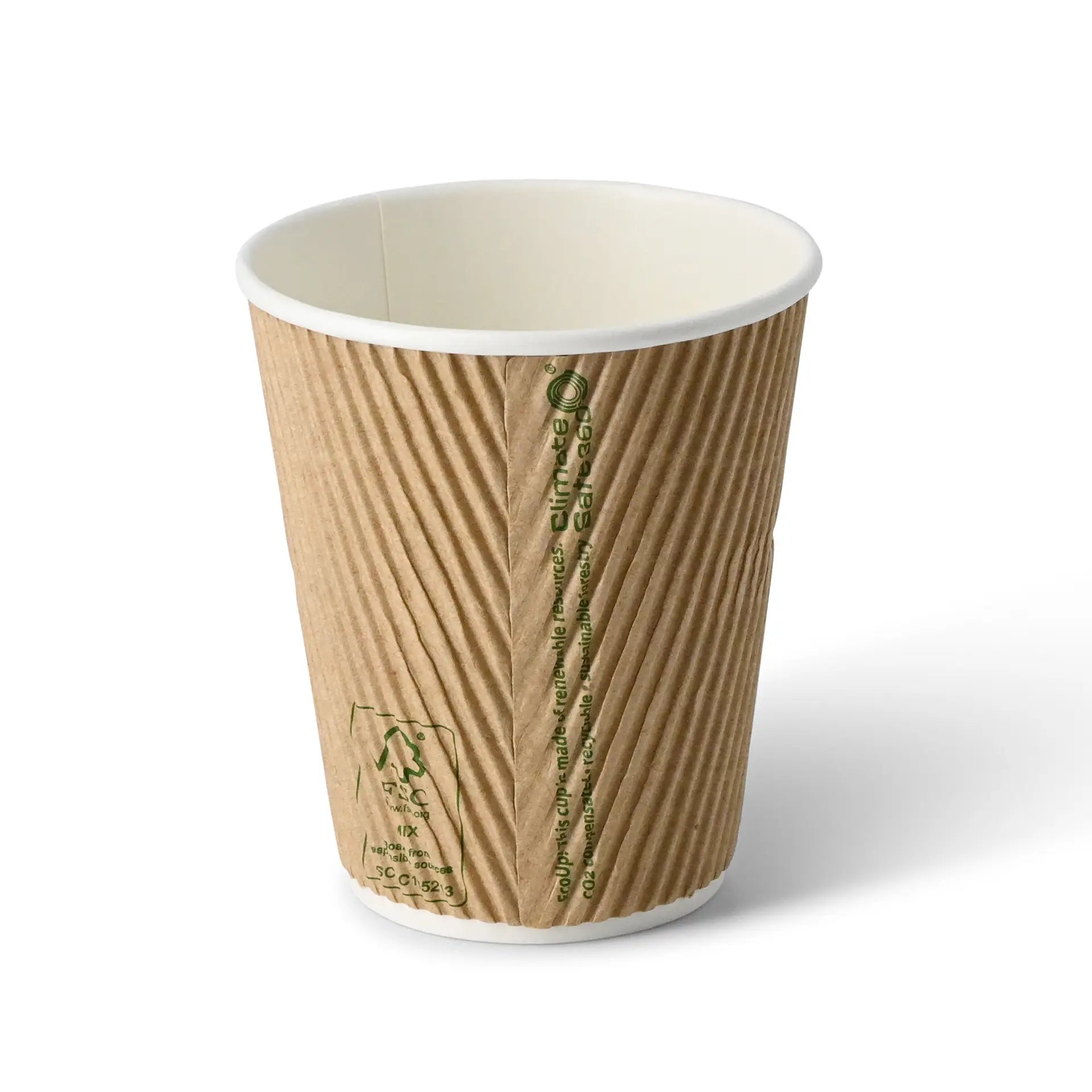 10 oz Takeaway coffee cups / Ripple cups, Ø 90 mm, kraft