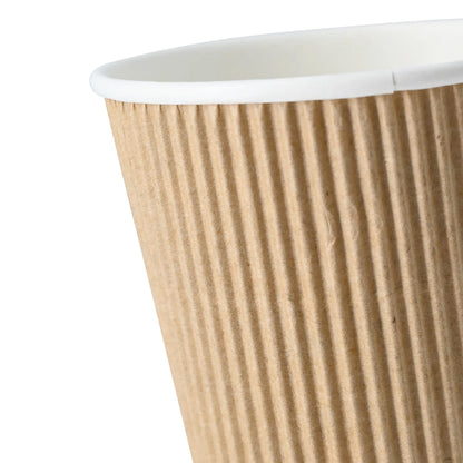 10 oz Takeaway coffee cups / Ripple cups, Ø 90 mm, kraft