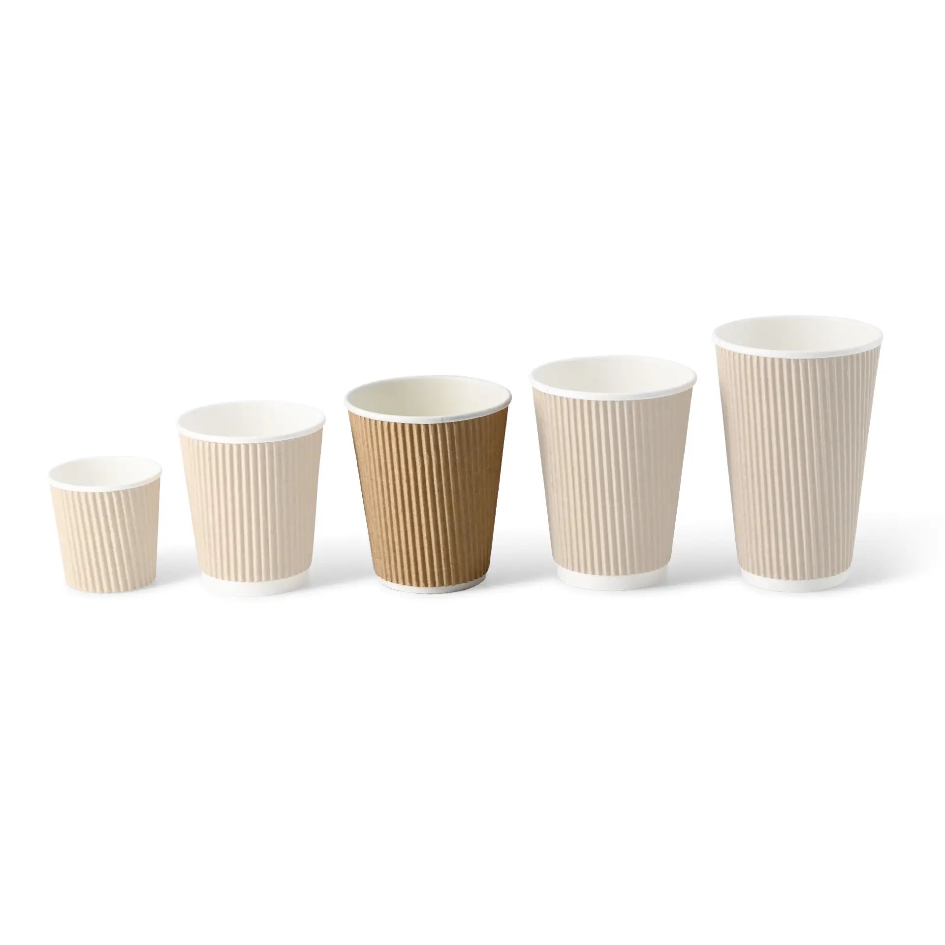 10 oz Takeaway coffee cups / Ripple cups, Ø 90 mm, kraft