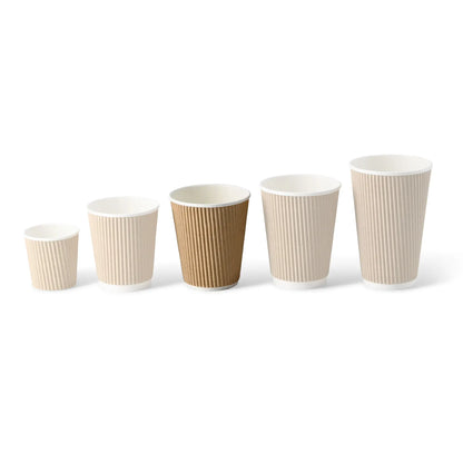 10 oz Takeaway coffee cups / Ripple cups, Ø 90 mm, kraft