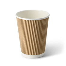 12 oz Takeaway coffee cups / Ripple cups, Ø 90 mm, kraft