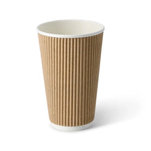 16 oz Takeaway coffee cups / Ripple cups, Ø 90 mm, kraft