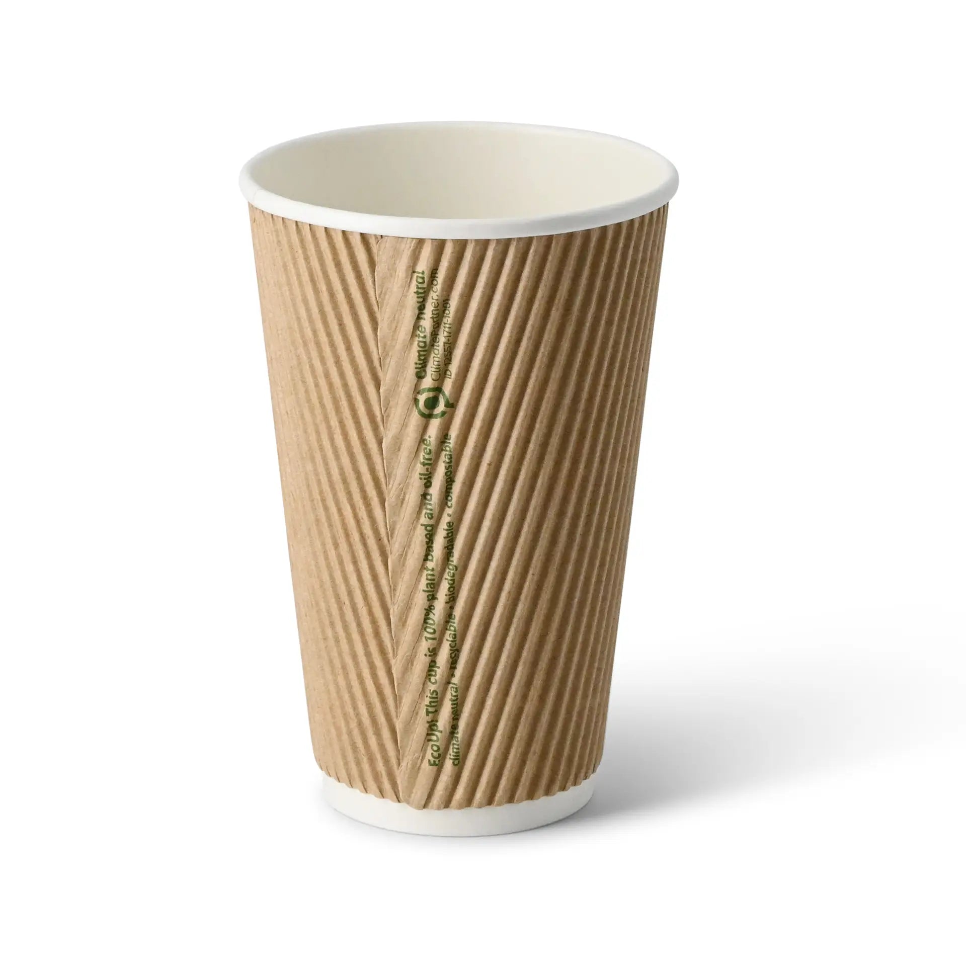 16 oz Takeaway coffee cups / Ripple cups, Ø 90 mm, kraft