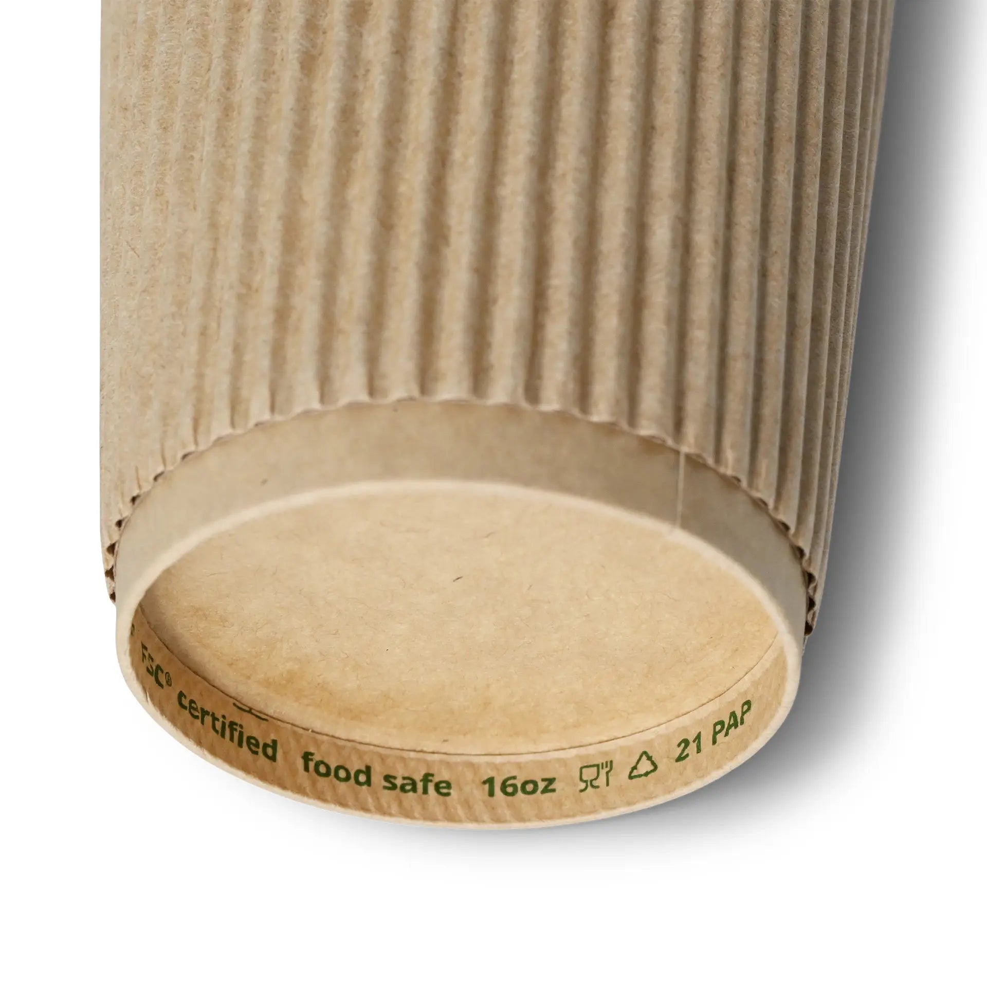 16 oz Takeaway coffee cups / Ripple cups, Ø 90 mm, kraft