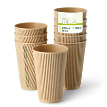 16 oz Takeaway coffee cups / Ripple cups, Ø 90 mm, kraft
