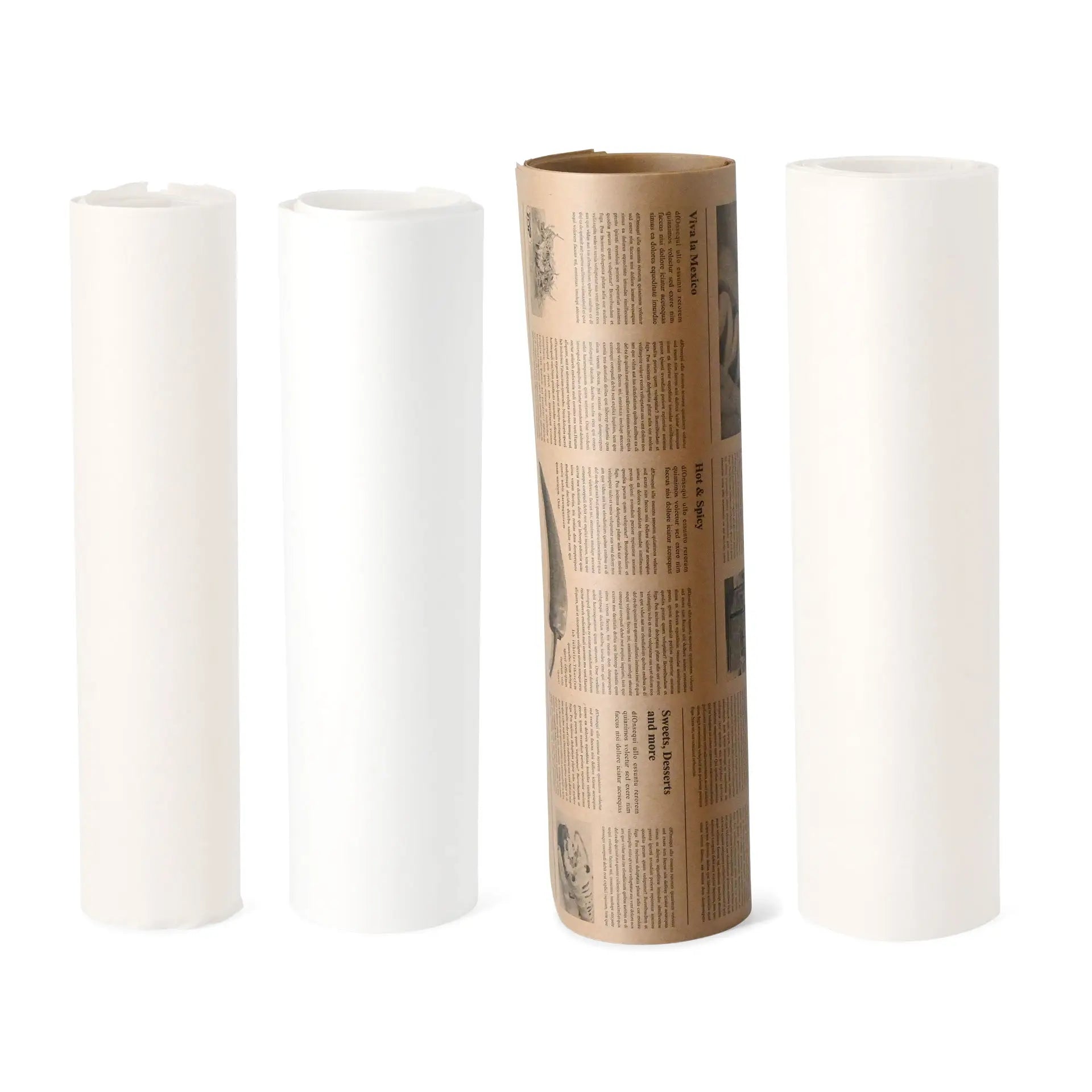 Greaseproof paper 50 x 37.5 cm, newspaper look, kraft