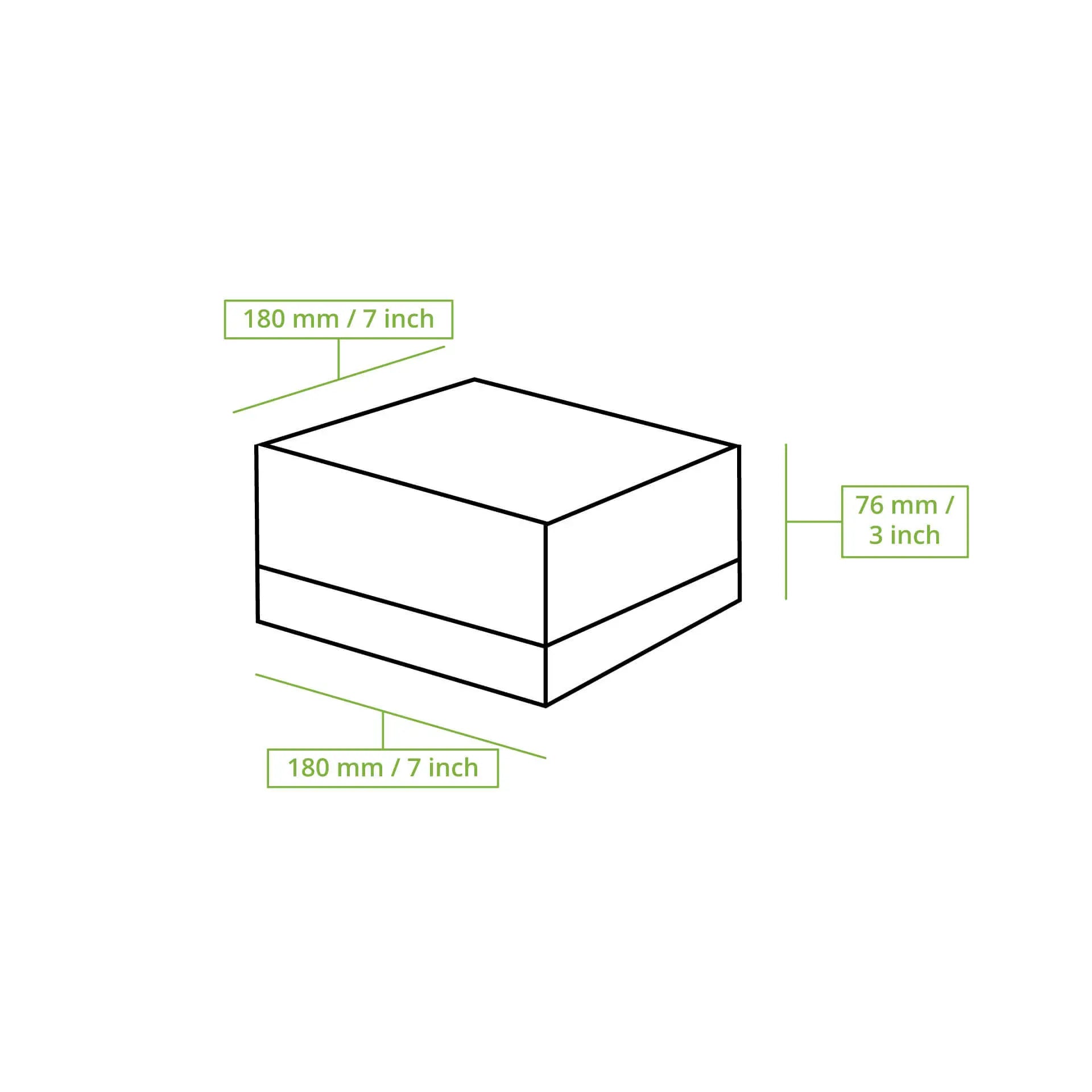 Pastry-boxes 18 x 18 x 7,5 cm, cellulose-window, white