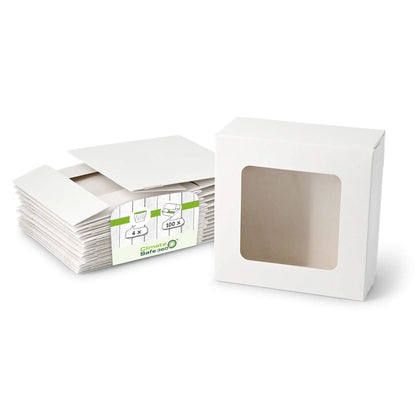 Cupcake boxes (4-pack), cellulose window, white