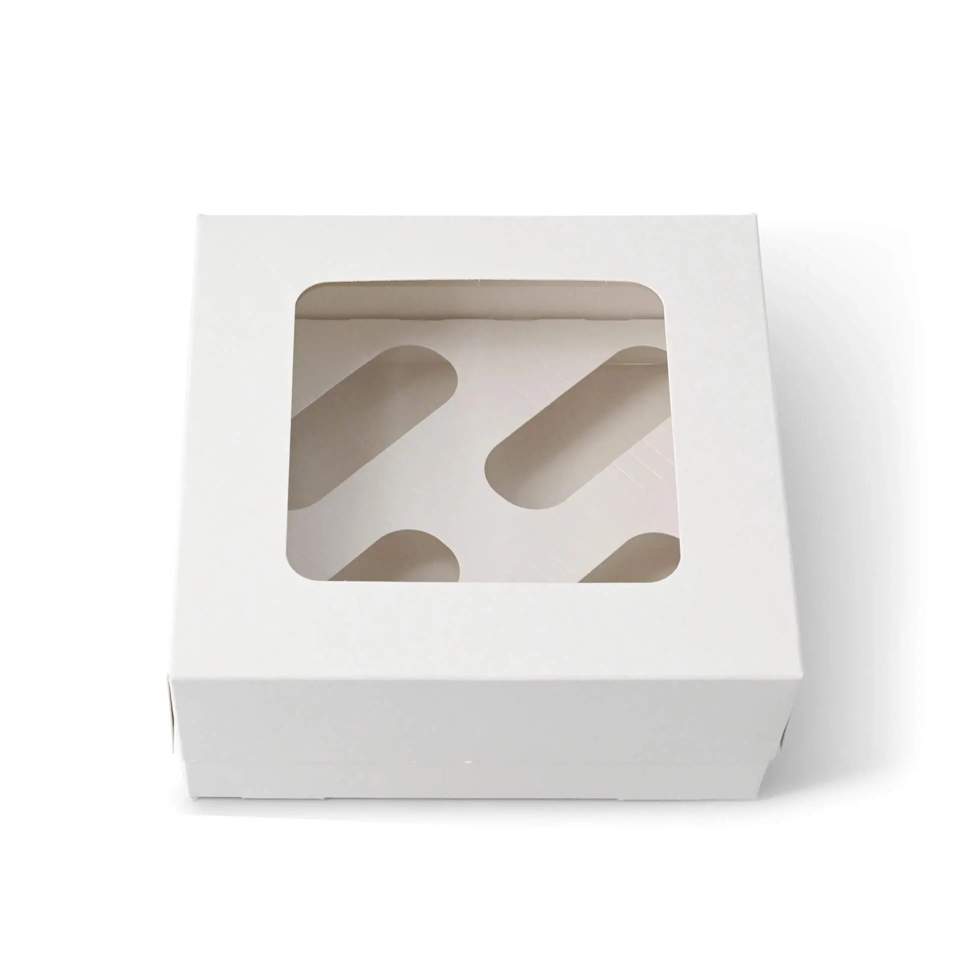 Cupcake boxes (4-pack), cellulose window, white