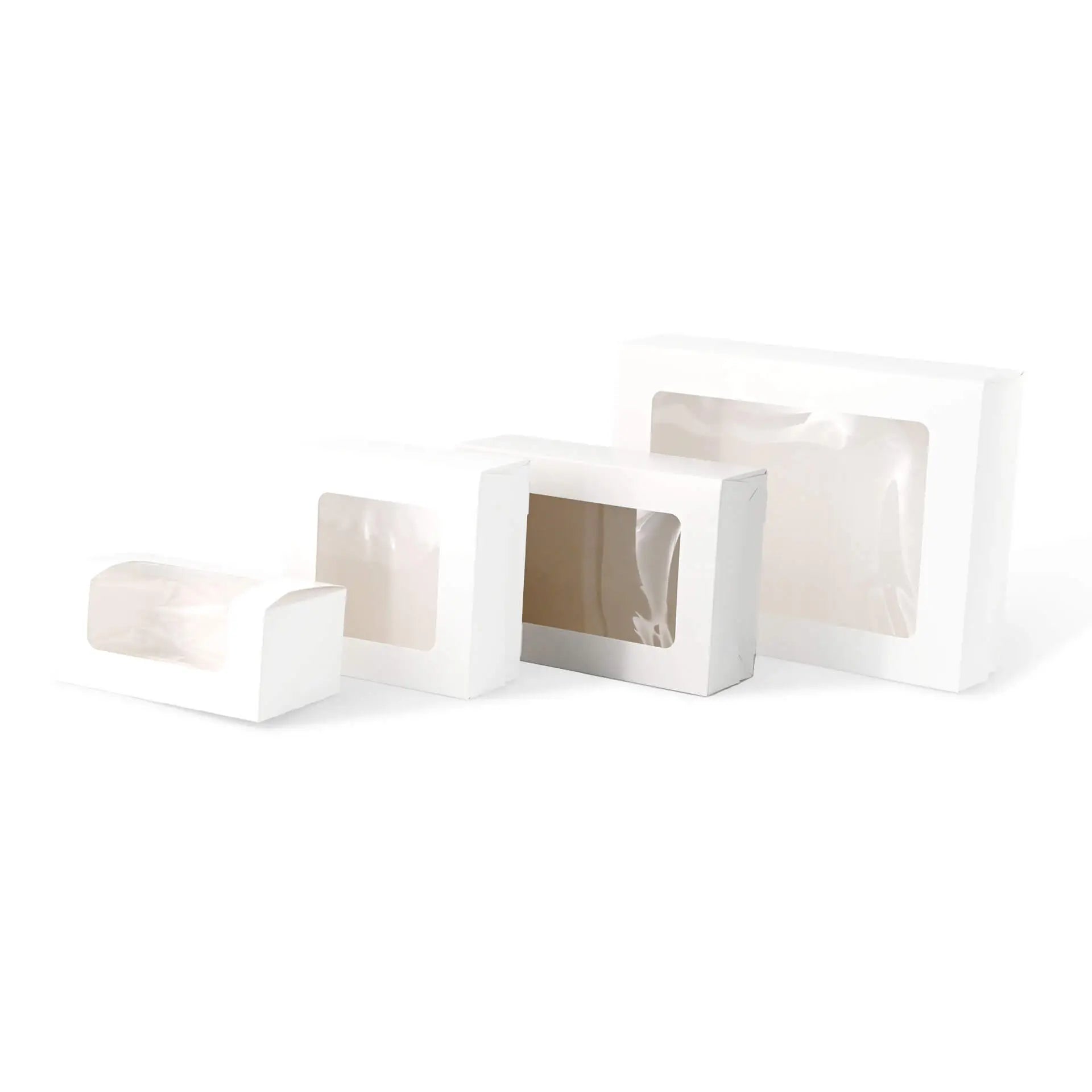 Cupcake Boxen (6er), Zellulose-Fenster, weiß