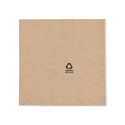 Servietten aus recyceltem Papier 33 x 33 cm, 2-lagig, 1/4 Falz, ungebleicht