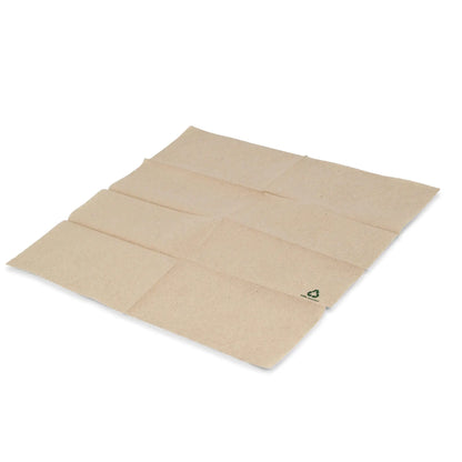 Servietten aus recyceltem Papier 32 x 32 cm, 1-lagig,  1/8 Falz, ungebleicht
