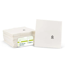 Servietten aus recyceltem Papier 33 x 33 cm, 2-lagig, 1/4 Falz, weiß