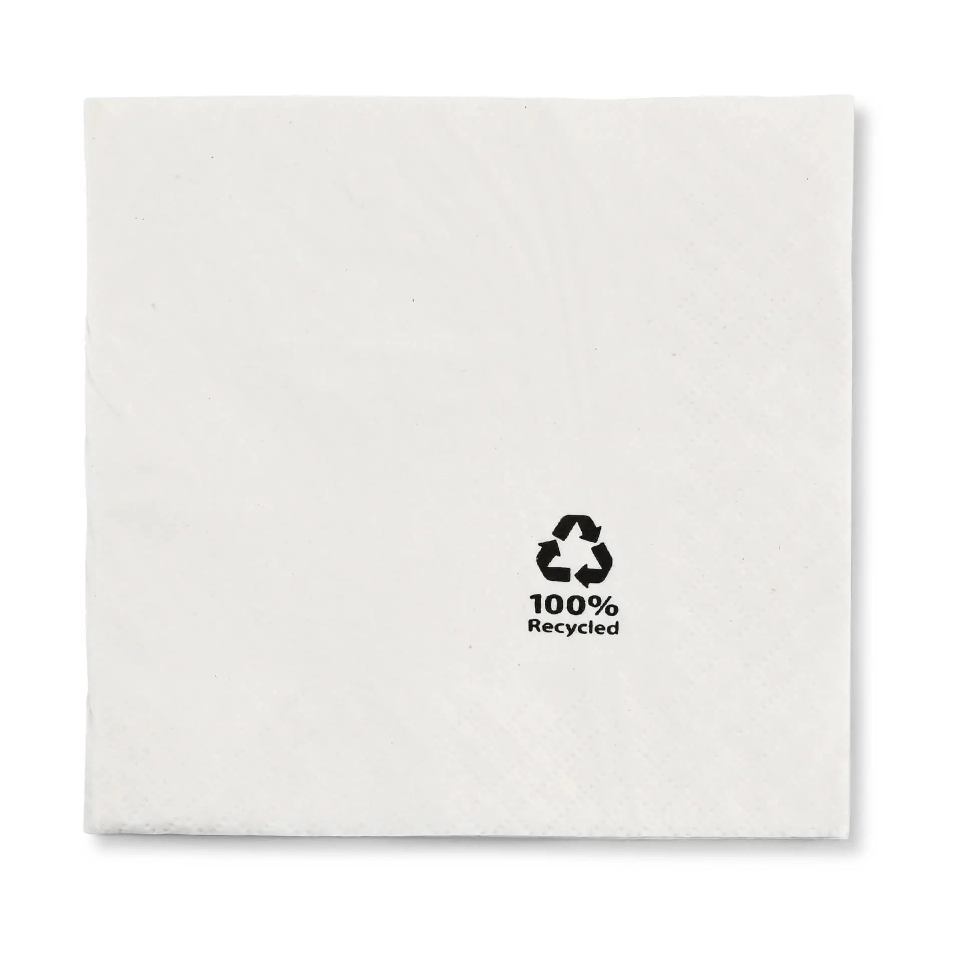 Cocktail-Servietten aus recyceltem Papier 24 x 24 cm, 2-lagig, ¼ Falz, weiß