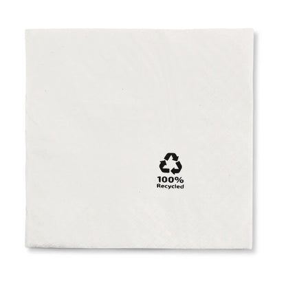 Cocktail-Servietten aus recyceltem Papier 24 x 24 cm, 2-lagig, ¼ Falz, weiß