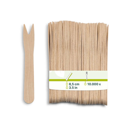 Pommesgabeln aus Holz 8,5 cm